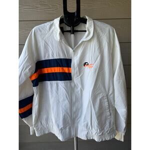 Vintage Duckster Windbreaker – Blue & Bright Orange Accents – Men’s XL